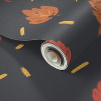 Autumn Leaves_ Gray Background