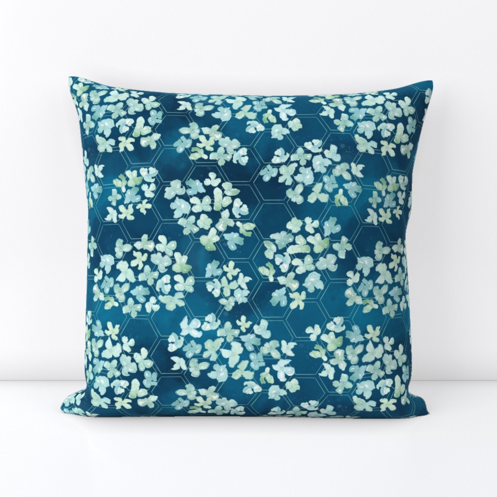 Hexagon Hydrangea Midnight Blue Small