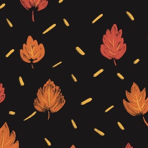 Autumn Leaves_ Black Background