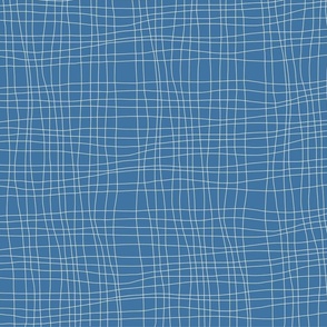 White Checkered Lines and Blue Background 