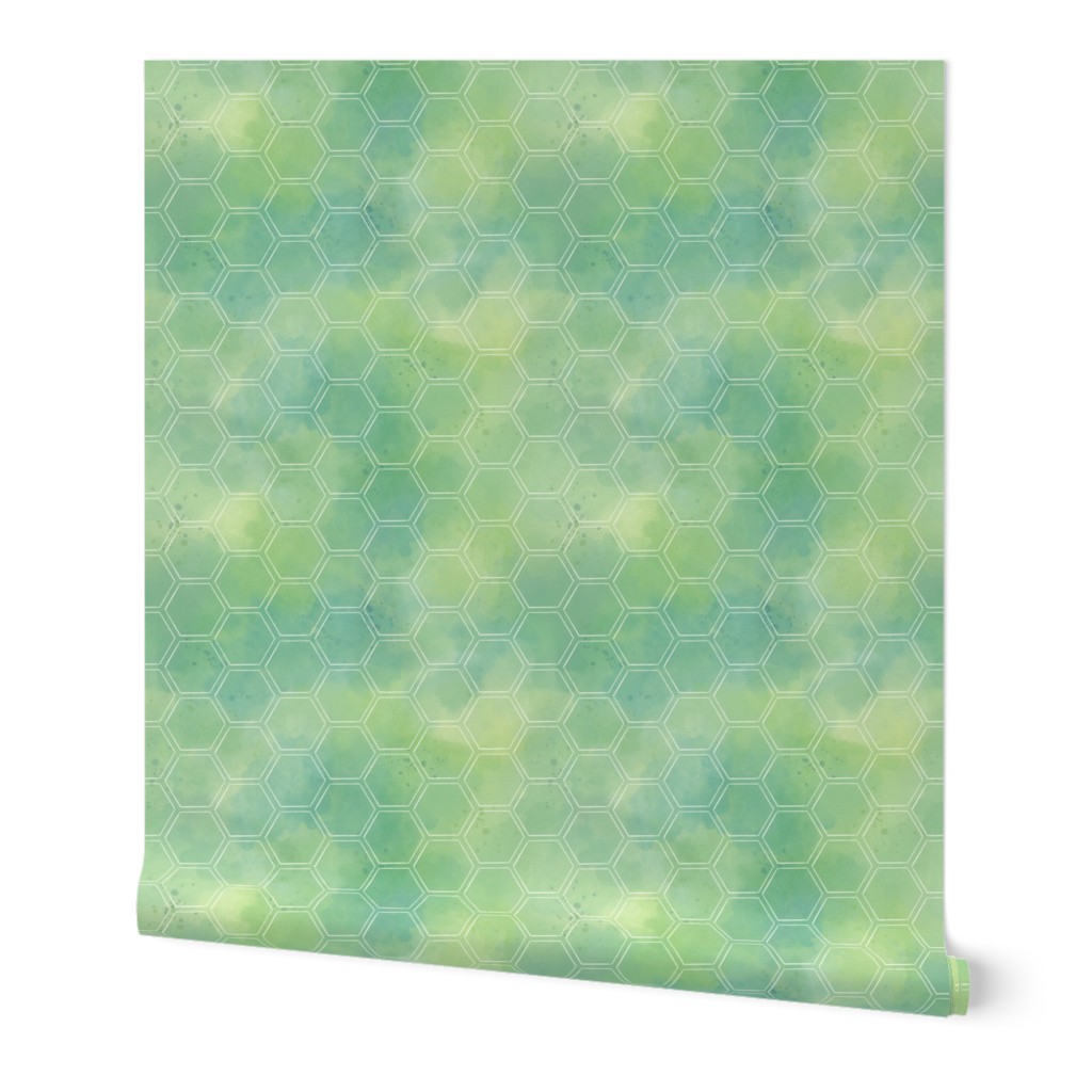 Watercolor Hexagon Kiwi Green Small