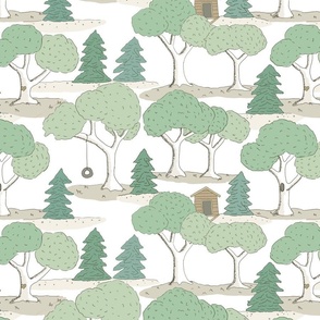 Treehouse dollhouse wallpaper