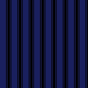 Black Ticking Stripe on Blue