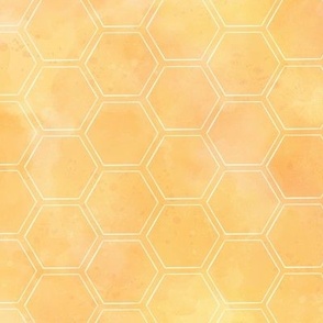 Watercolor Hexagon Honey Yellow Small