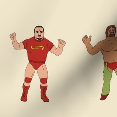 Vintage Wrestlers, sand