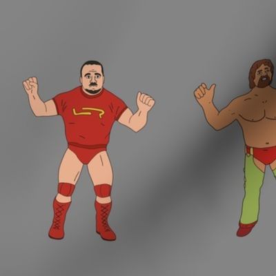 Vintage Wrestlers, ash grey