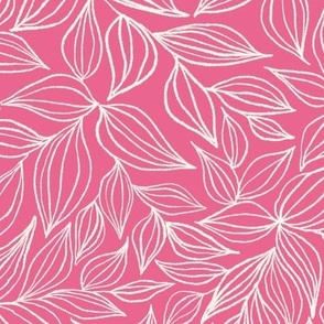 Garden Leaves Watermelon Pink Large