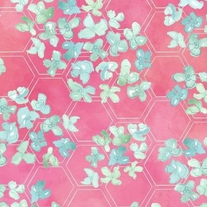 Hexagon Hydrangea Pink Small