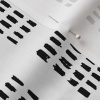 boho block print tribal sketchy dot grids - monochrome off white and black