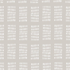boho block print tribal sketchy dot grids - monochrome ecru and off white