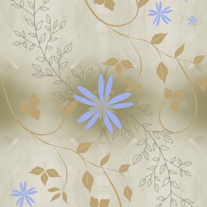 floral botanicals (85) chicory blue
