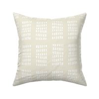 block print tribal sketchy dot grids - cream and white