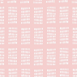 block print tribal sketchy dot grids - blush pink and white