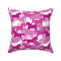 Bright pink horse camouflage fabric