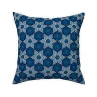 Blue  hues festive floral Pattern