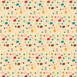 Atomic Pattern Beige Red Small Scale