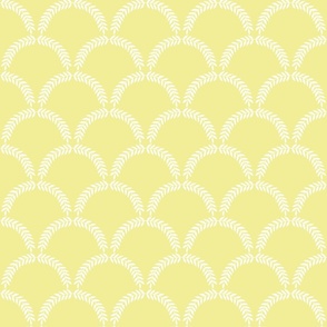 Winifred in White on Butter Yellow