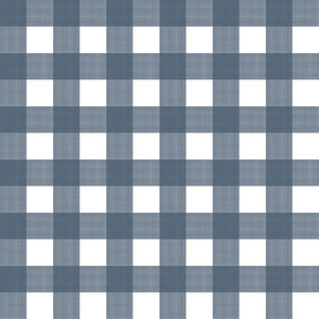 Indigo on White Cross Hatch Plaid