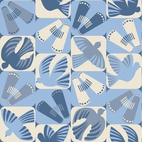 Geometric Bird Watching | Shades of Blue