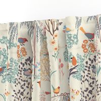  Birds in the garden// soft colours// Extra Large