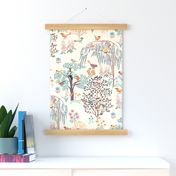  Birds in the garden// soft colours// Extra Large