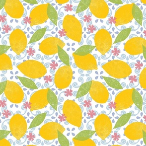 Lemon Tile Pattern - La Dolce Vita - Large Scale