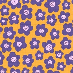 Purple Puffy Flowers on Mustard