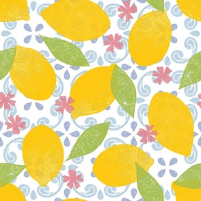 Lemon Tile Pattern - La Dolce Vita - Extra Large Scale