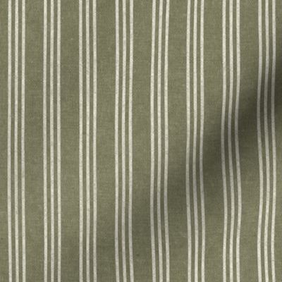 (small scale) Triple Stripes - 3 stripes vertical - sage green  - LAD22