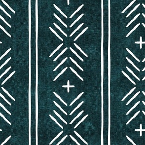 mud cloth arrow stripes - dark teal - mudcloth tribal - C22