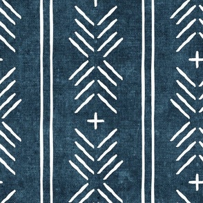 mud cloth arrow stripes - stone blue - mudcloth tribal - C22