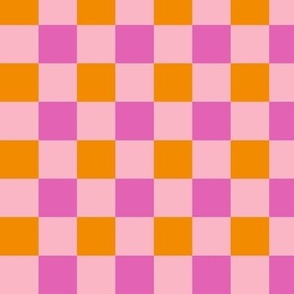 1´´ chess check in pink and orange colors
