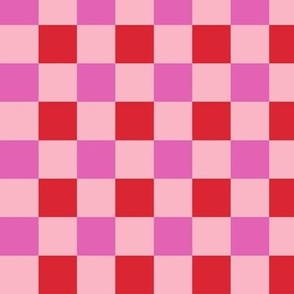 1´´ chess check in pink and red colors