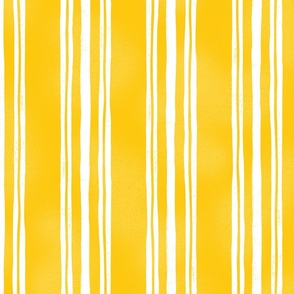 White Ticking Stripes on Yellow - Extra Large Scale