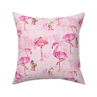 Bright Pink Painted Flamingos // Light Pink