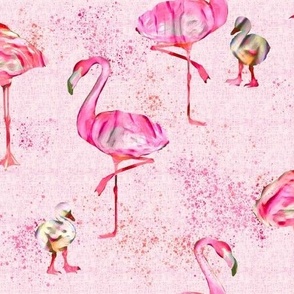 Bright Pink Painted Flamingos // Light Pink