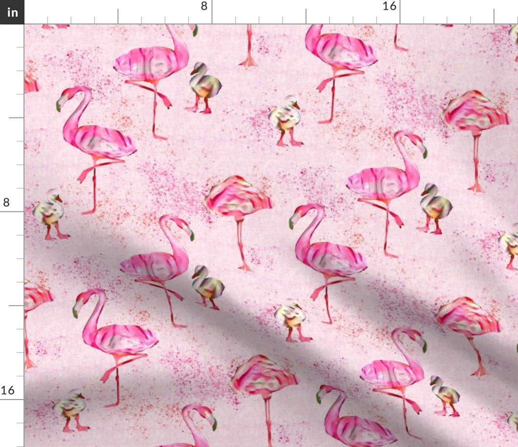 Bright Pink Painted Flamingos // Light Pink