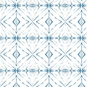 Shibori Blues tie dye pattern on white 