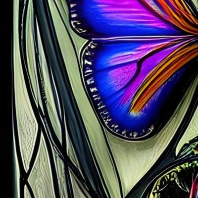 Art Nouveau Rainbow Butterfly