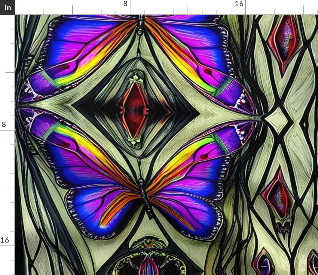 Art Nouveau Rainbow Butterfly