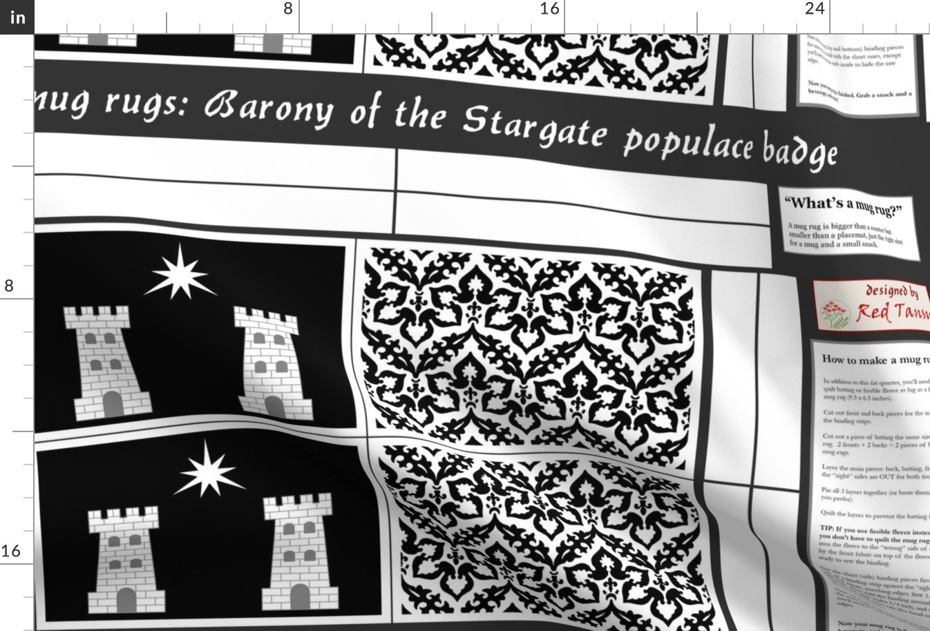 mug rugs: Barony of the Stargate (SCA)
