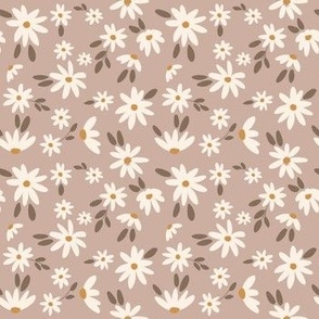 Tossed daisies dusty rose 7x7