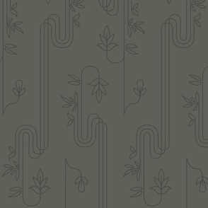 Pewter Green Retro Nouveau 