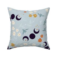 Boho Halloween Moonrise - Beau blue // Large