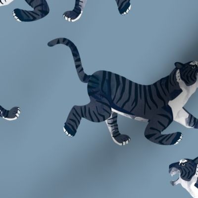 Royal navy tigers on blue