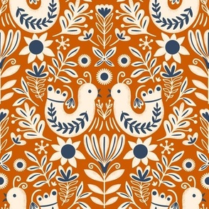 Scandinavian_Folk_Birds_Burnt_Orange