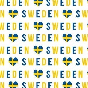sweden love fabric - blue and yellow Sweden fabric 