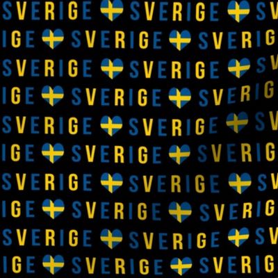 sweden love fabric - blue and yellow Sweden fabric 