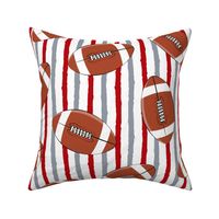 (large scale) college football - red and grey stripes C22