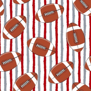 (large scale) college football - red and grey stripes C22